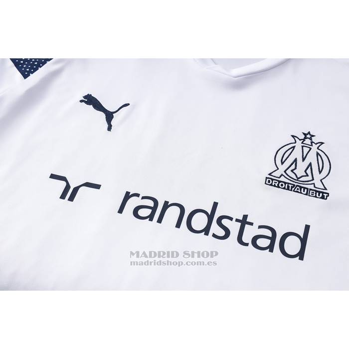 Chandal del Olympique Marsella Manga Corta 2022-2023 Blanco - Pantalon Corto